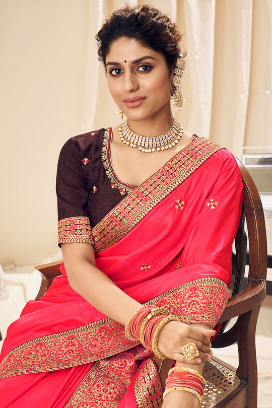 Fuschia Pink South Silk Saree south silk saree
