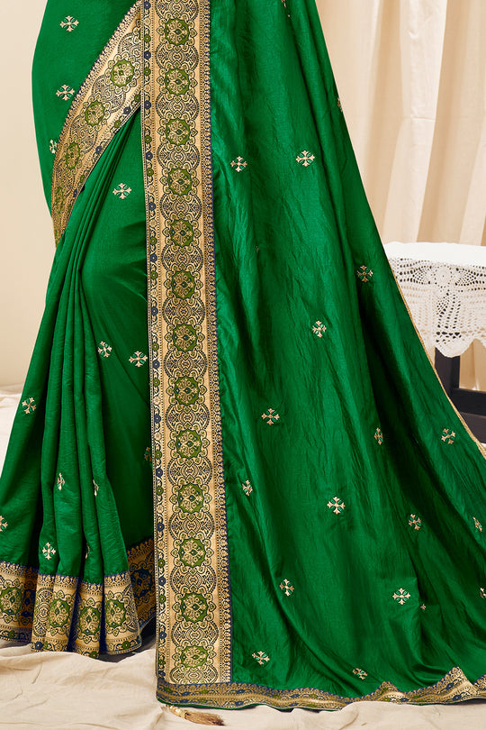 Shamrock Green South Silk Saree designer saree