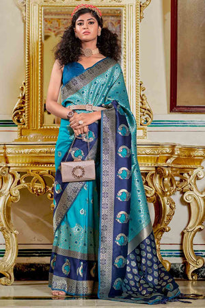 Cerulean Blue Banarasi Saree