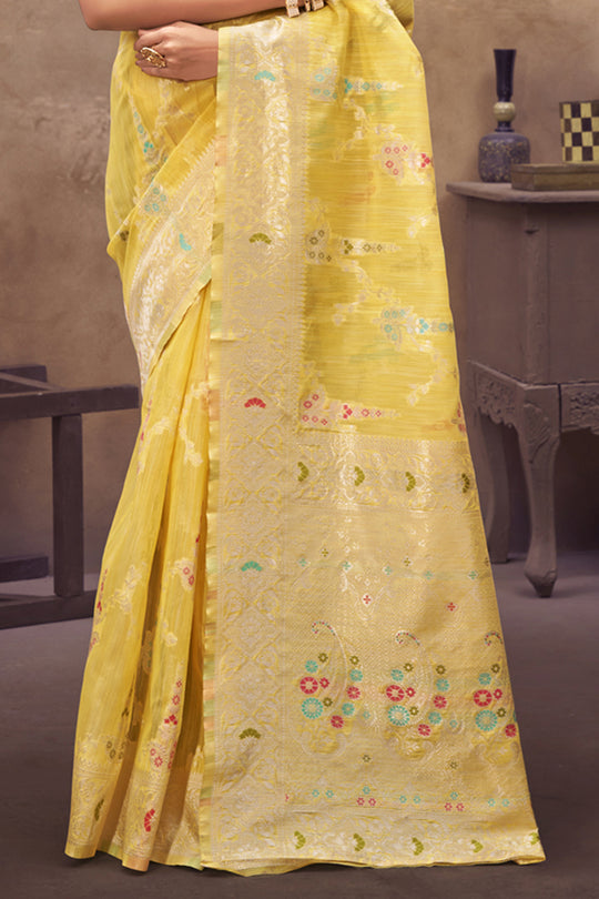 Lemon Yellow Cotton Saree Cotton Saree Design