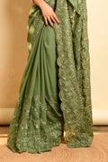 Fern Green Georgette Saree designer saree