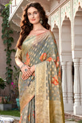 Coin Grey Digital Print Saree Coin Grey Digital Print Saree