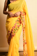 Canary Yellow Georgette Saree georgette saree