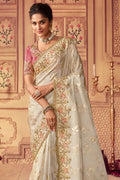 Off White South Silk Saree Off White South Silk Saree
