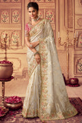 Off White South Silk Saree Off White South Silk Saree