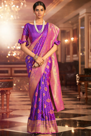 Grape Violet Silk Saree