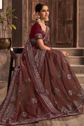Light Brown Organza Saree Light Brown Organza Saree