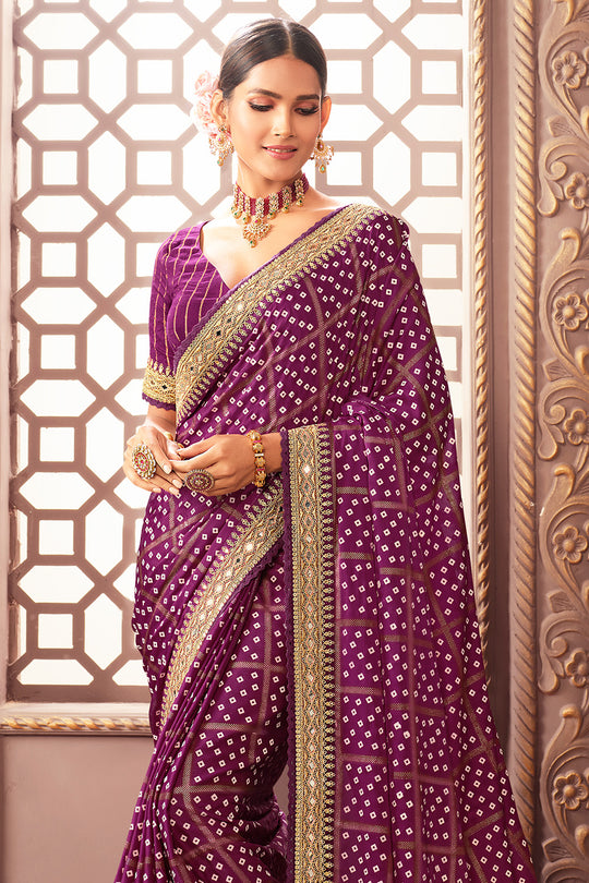 Deep Purple South Silk Saree fancy saree