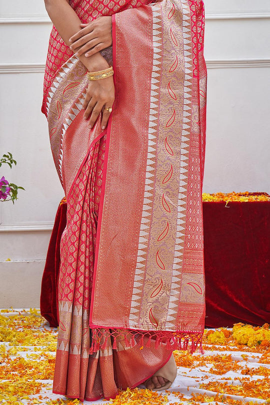 Punch Pink Kanjivaram Saree Punch Pink Kanjivaram Saree