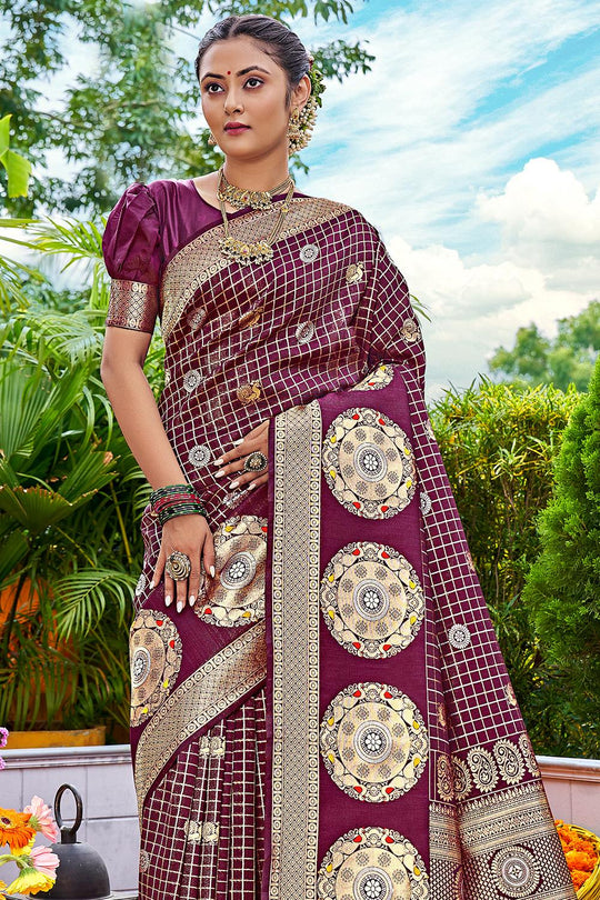 Rosewood Maroon Kanjivaram Saree Rosewood Maroon Kanjivaram Saree