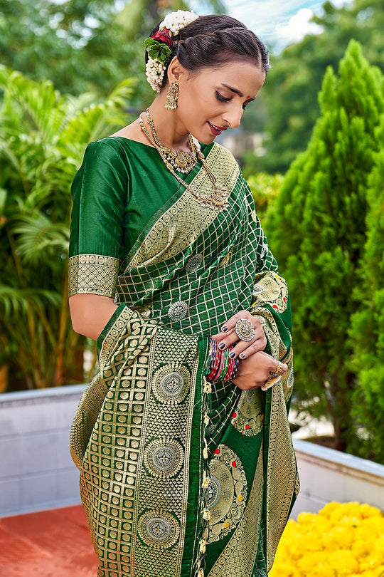 Pine Green Kanjivaram Saree Pine Green Kanjivaram Saree