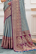 Cerulean Blue Kanjivaram Saree Cerulean Blue Kanjivaram Saree