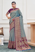 Cerulean Blue Kanjivaram Saree Cerulean Blue Kanjivaram Saree