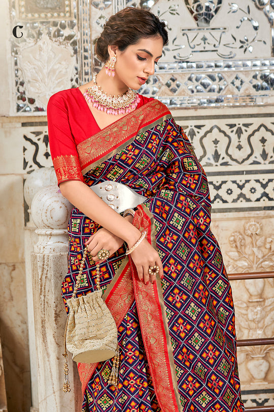 Indigo Blue Patola Saree Indigo Blue Patola Saree