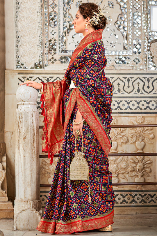 Indigo Blue Patola Saree Indigo Blue Patola Saree