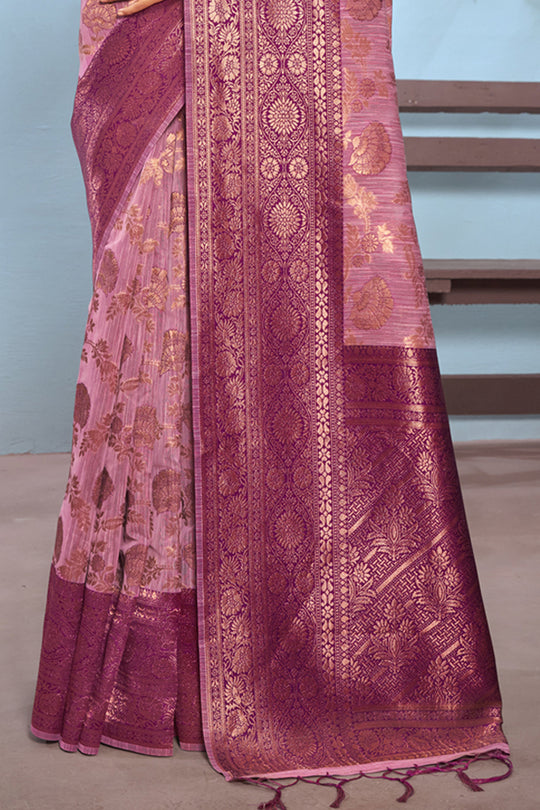 Thulian Pink Cotton Saree Cotton Saree Design