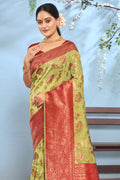 Green And Red Cotton Saree Green And Red Cotton Saree