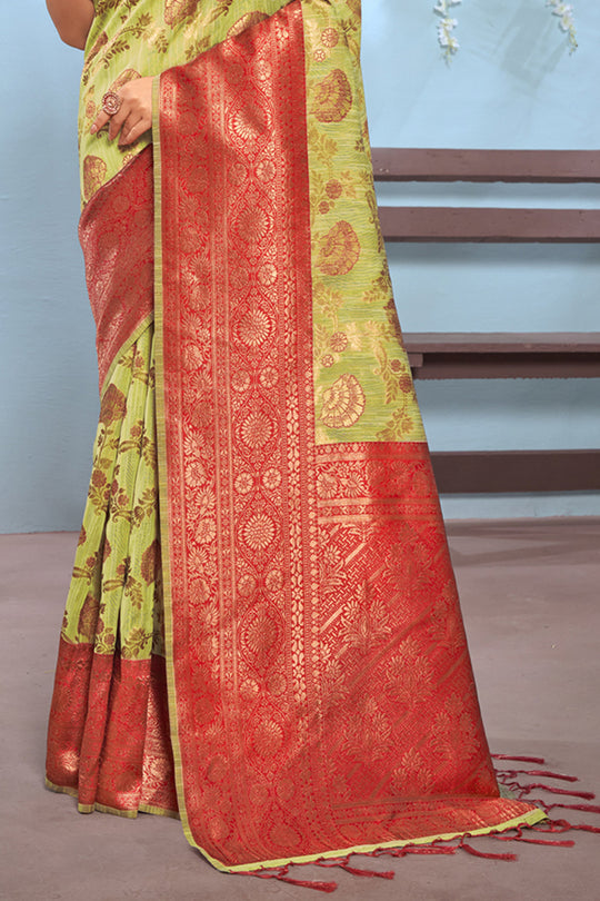 Green And Red Cotton Saree Cotton Saree Design