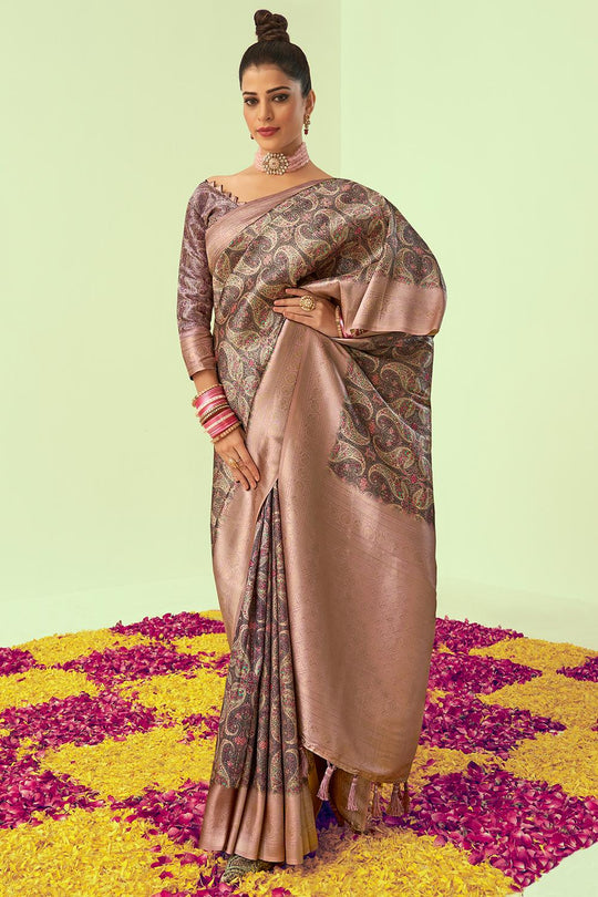 Crepe Pink Digital Print Saree Crepe Pink Digital Print Saree