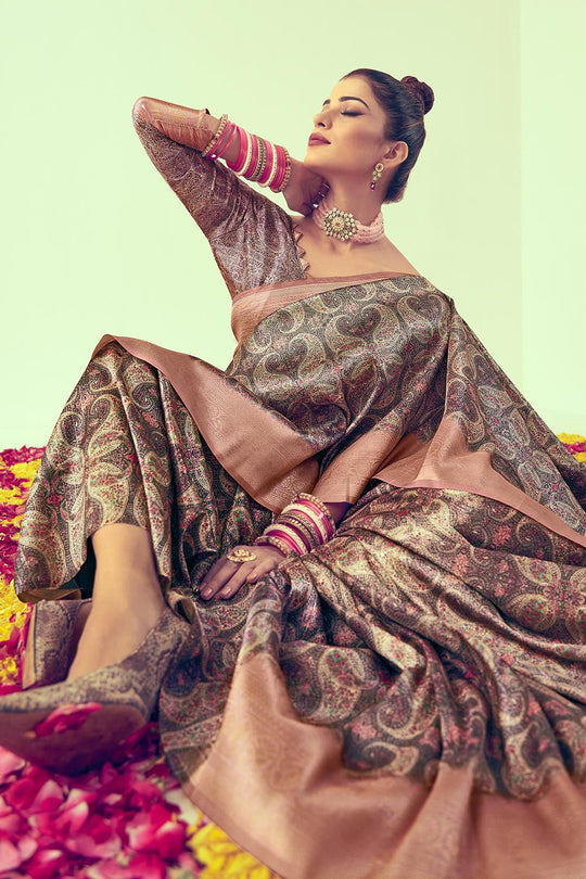 Crepe Pink Digital Print Saree Crepe Pink Digital Print Saree