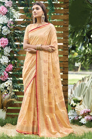 Buttermilk Beige Silk Saree