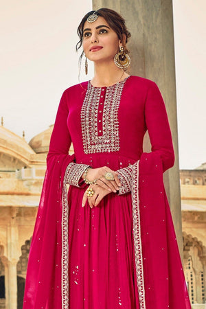Cerise Pink Aanarkali Suit