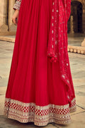 Crimson Red Aanarkali Suit Anarkali Dress Crimson Red Aanarkali Suit saree online