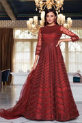 Currant Red Heavy Embroidered Anarkali Dress anarkali suit