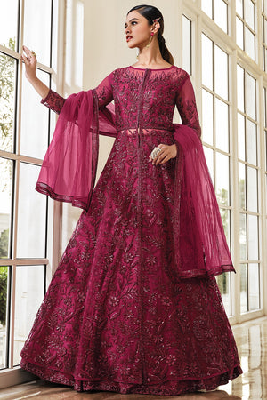Magenta Pink Anarkali Suit