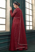 Rose Red Anarkali Dress designer anarkali