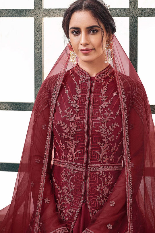 Rose Red Anarkali Dress anarkali dress