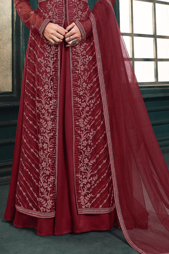 Rose Red Anarkali Dress anarkali price