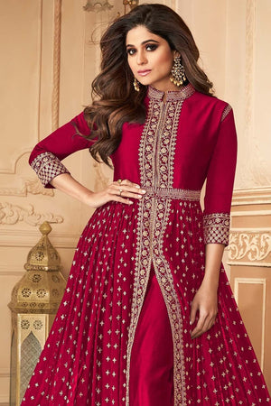 Ruby Red Anarkali Dress