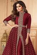 Sangria Red Anarkali Dress anarkali suit