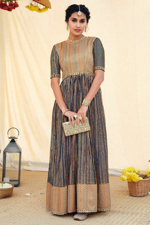 Admiral Blue Anarkali Suit