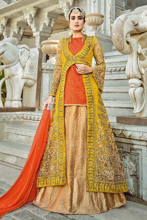 Beige Peach Anarkali Suit
