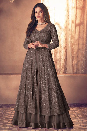 Brown Anarkali Suit