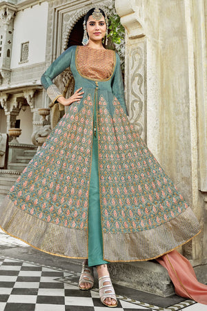 Grey Anarkali Suit