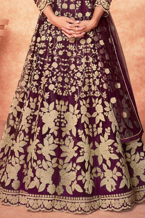 Mulberry Puprle Anarkali Suit anarkali suits for women