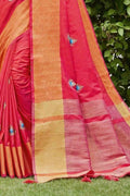 Imperial Red Banarasi Chanderi Saree Imperial Red Banarasi Chanderi Saree