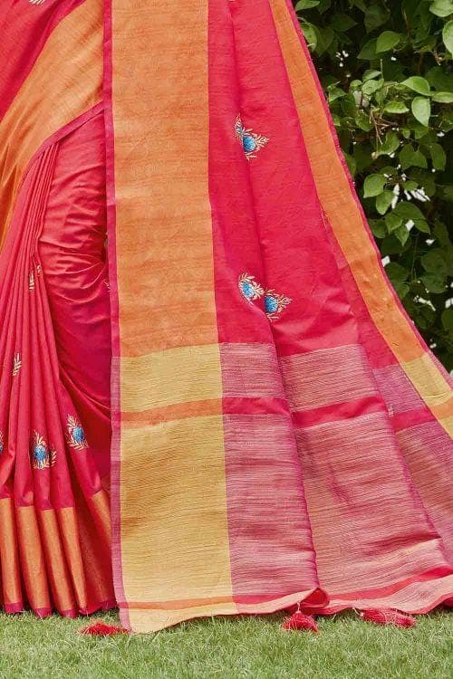 Imperial Red Banarasi Chanderi Saree Imperial Red Banarasi Chanderi Saree
