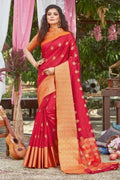 Imperial Red Banarasi Chanderi Saree chanderi banarasi saree