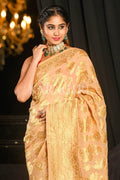 Buff Beige Khaddi Georgette Banarasi Saree Banarasi Khaddi Georgette Saree Buff Beige Khaddi Georgette Banarasi Saree saree online