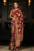 Carmine Red Khaddi Banarasi Georgette Saree saree online
