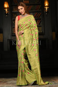 Chartreuse Green Khaddi Banarasi Georgette Saree banarasi saree online