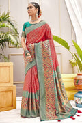 Candy Red Banarasi Patola Saree red banarasi saree