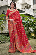 Crimson Red Banarasi Patola Saree red banarasi saree