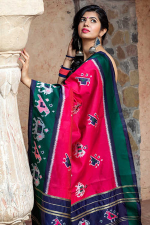 Deep Pink Banarasi Patola Saree
