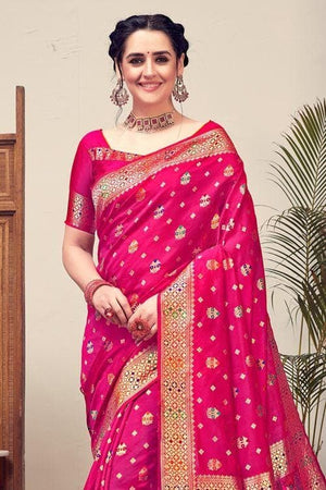 Deep Pink Banarasi Patola Saree