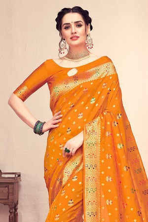 Banarasi Patola Saree Gold Yellow Banarasi Patola Saree saree online